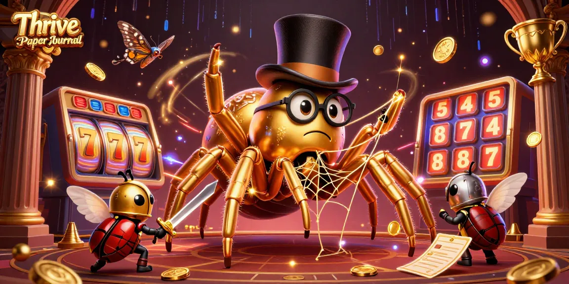 Experience the thrill of the casino with Thrive Paper Journal's engaging illustration of a golden tarantula.