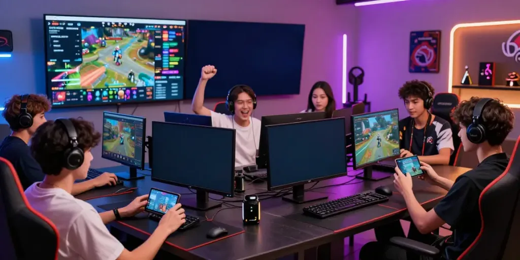 Interactive gaming experience showcasing the vibrant digital-first interface of bro138 with players engaging on various devices.