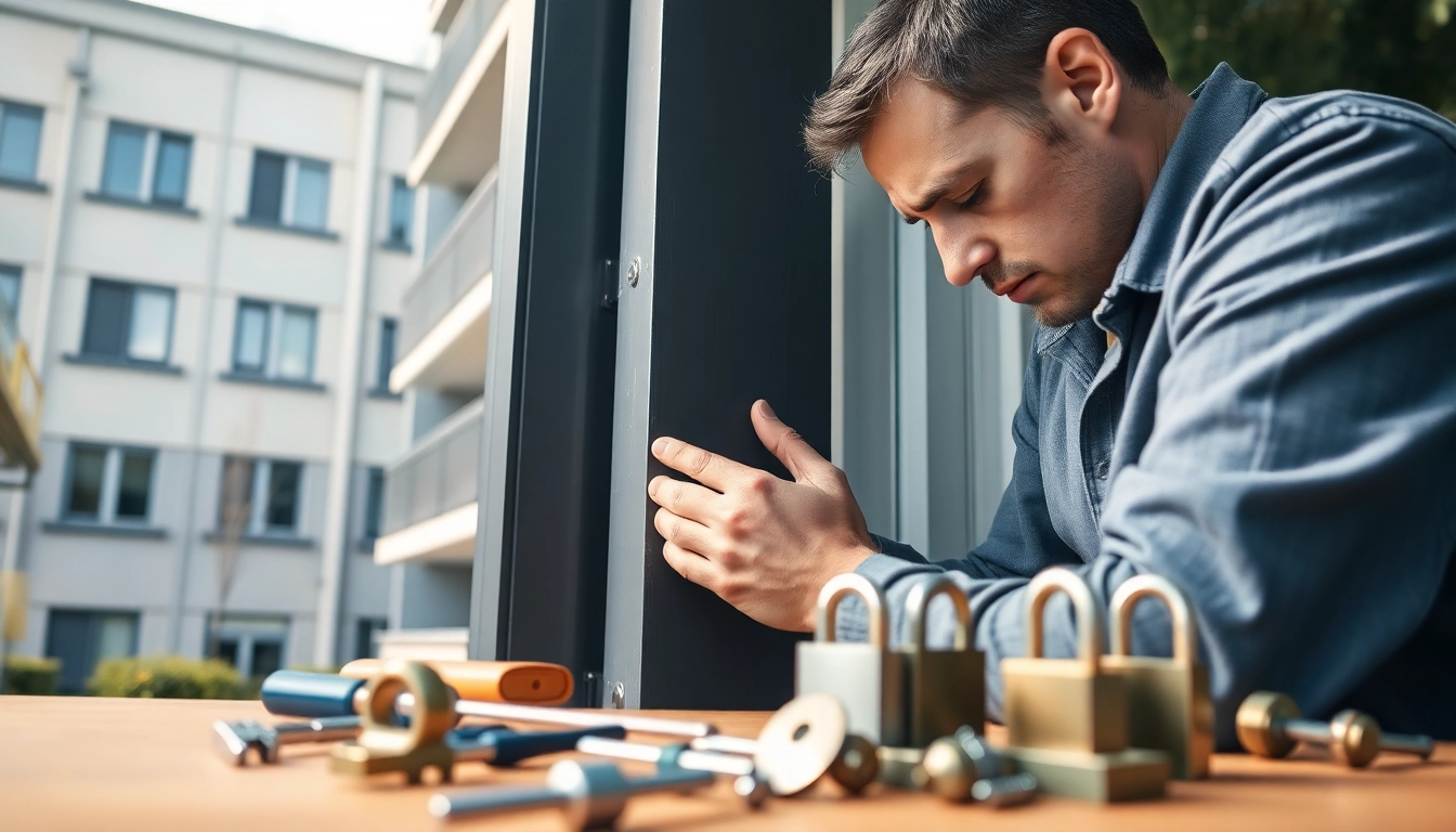 Lock Doctor Essex expertly installing a secure lock in a modern residential building.