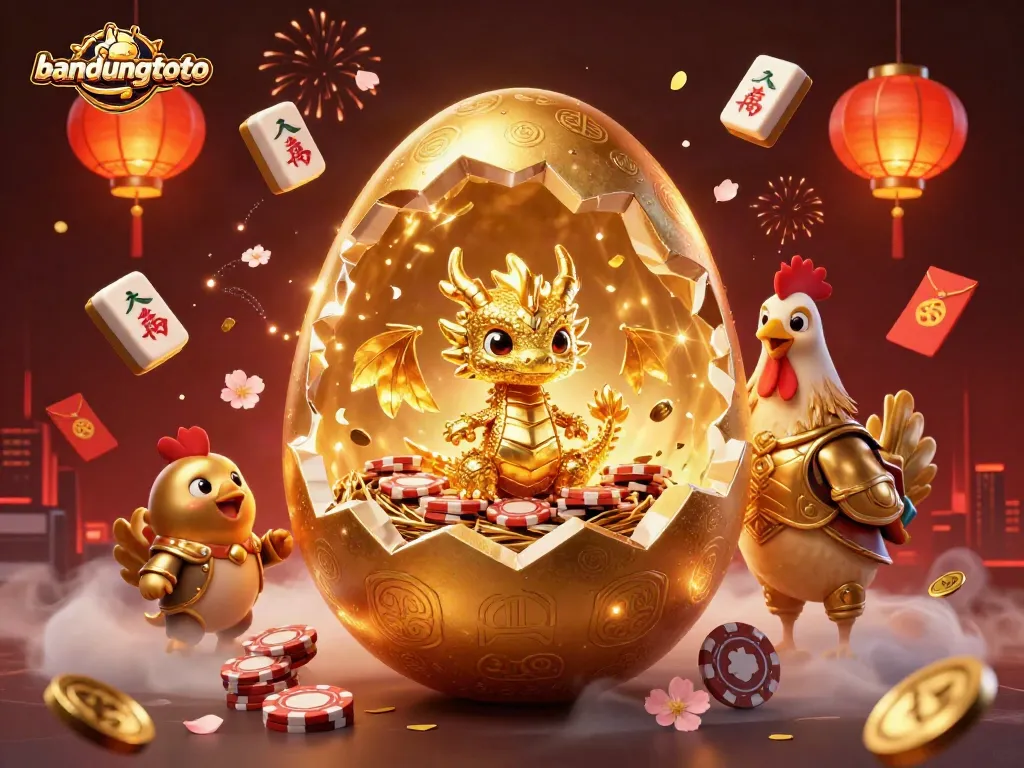Experience winning at bandungtoto with a golden dragon amidst poker chips in an interactive casino scene.