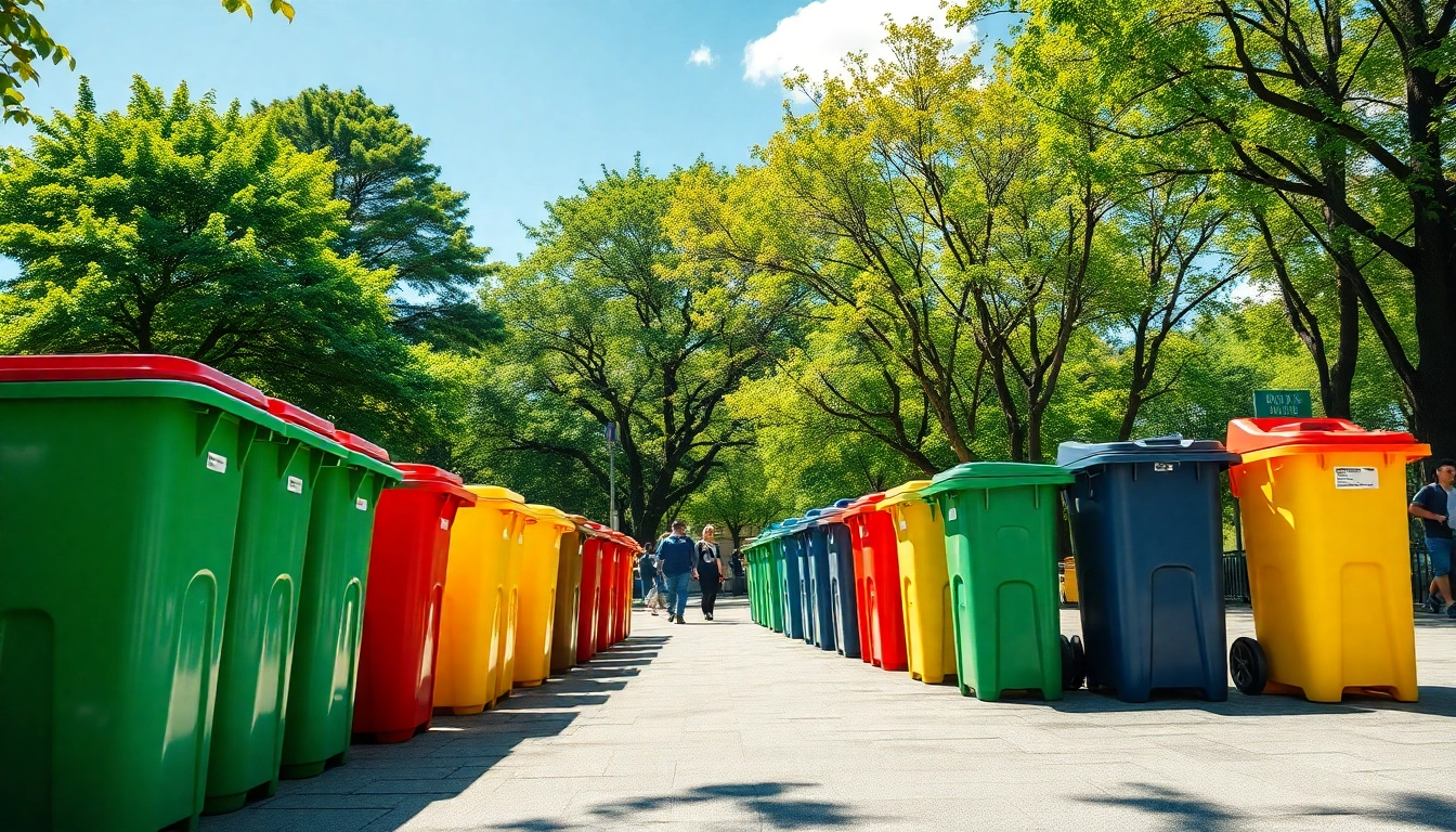 Discover effective garbage bins rental solutions in a vibrant park setting.