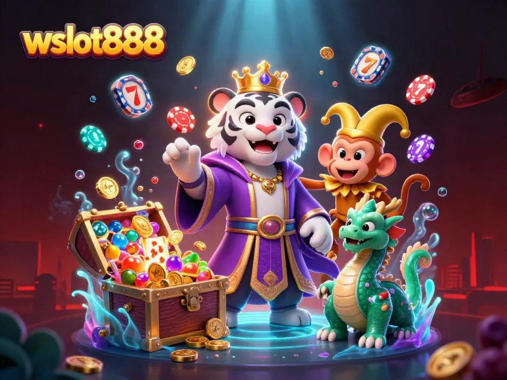 Menang di wslot888 dengan slot mesin terbaik yang dipimpin oleh harimau putih anggun dan teman lucunya.