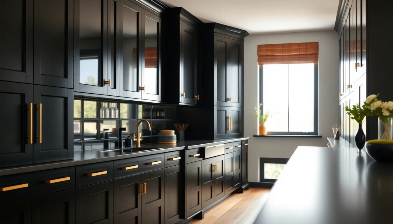 Explore stylish black kitchen cabinets that elevate modern kitchen aesthetics.
