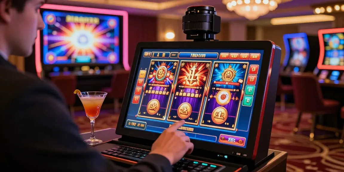 Interaksi pengguna dengan LUXURY777 Link Alternatif untuk permainan slot online dengan latar belakang kasino mewah.