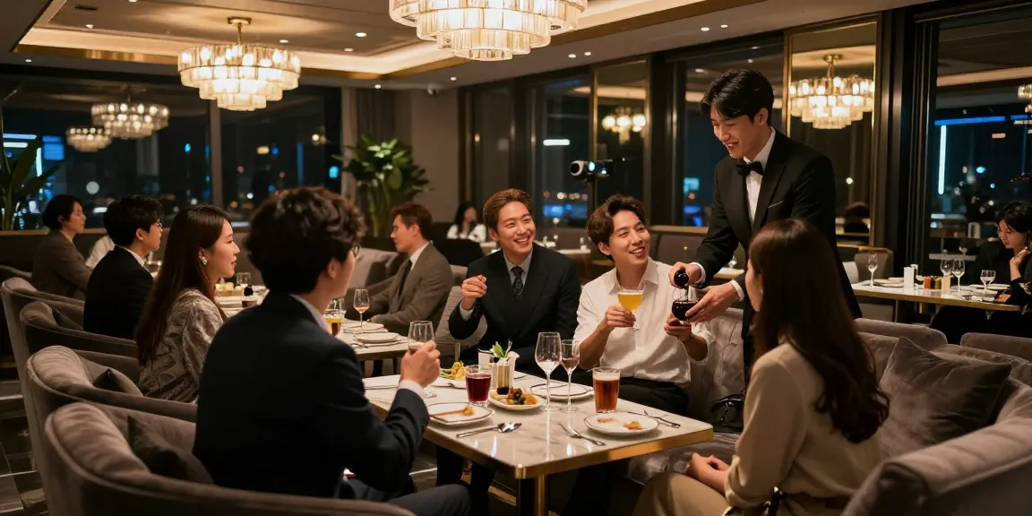 강남구구단에서 고급스럽고 아늑한 프라이빗룸 분위기, 손님과 소통하는 매니저와 함께한 즐거운 시간.